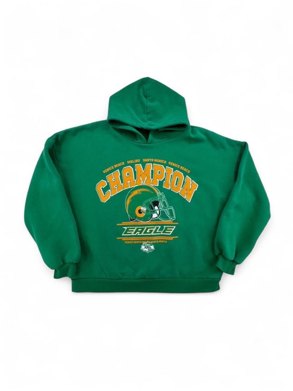 Edikted Oversized Green Champion Eagle Graphic Hoodie Size XS/S